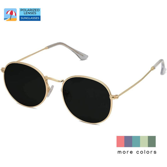 Small Round Polarized Sunglasses Classic Vintage Retro Shades for Women Men - Teddith - US