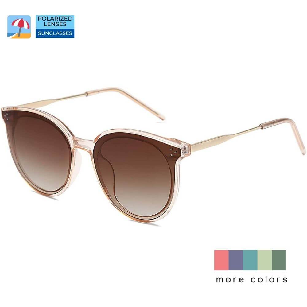 Retro Round Oversized Sunglasses for Women Mirrored Glasses - Louie - Teddith - US