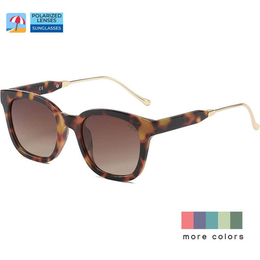 Classic Square Polarized Sunglasses Retro Trendy UV400 Sunnies for Women Men - June - Teddith - US